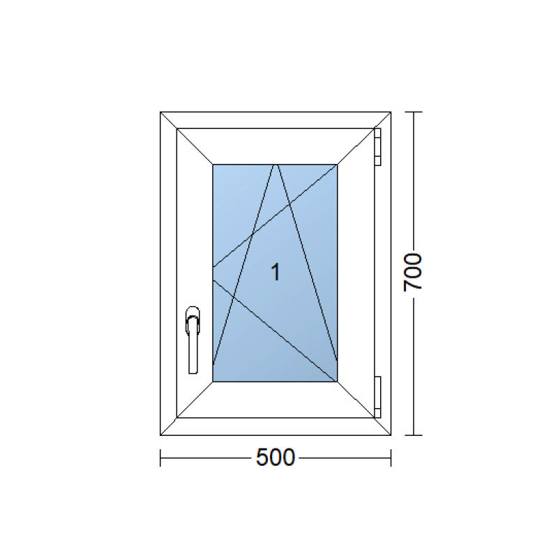 Kunststofffenster 50 x 70 cm (500 x 700 mm) weiß