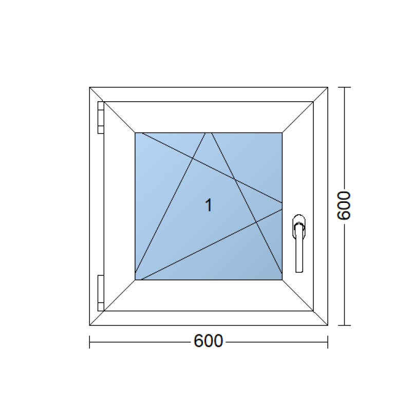 Kunststofffenster 60x60 cm (600x600 mm) weiß Dreh