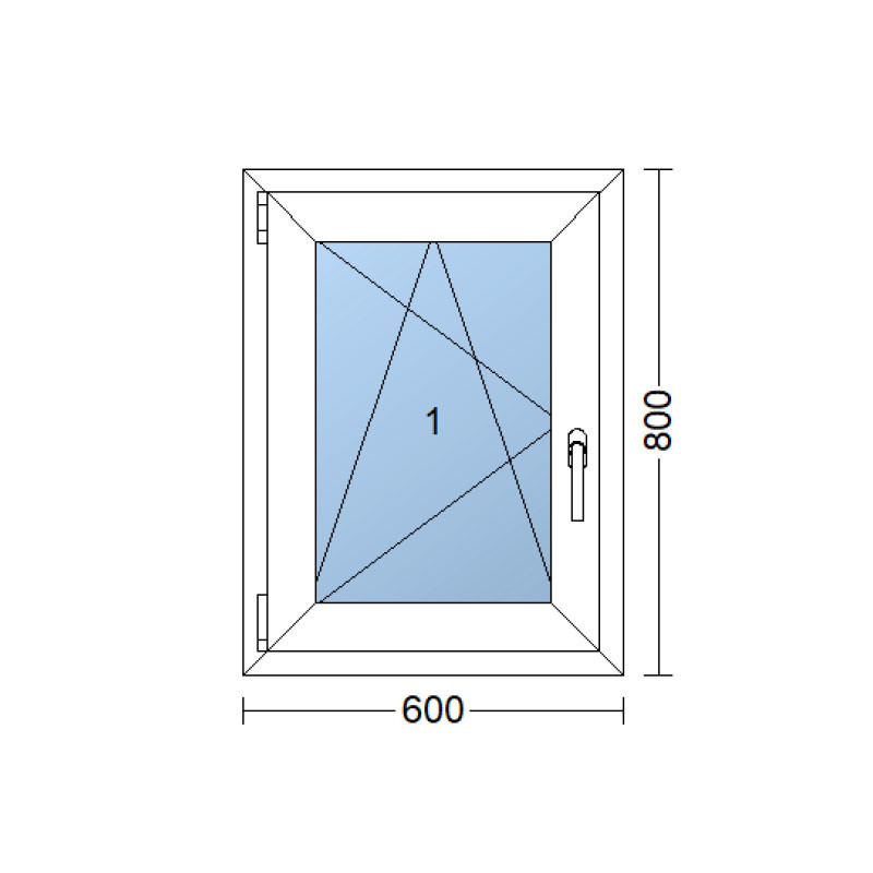 Kunststofffenster 60x80 cm (600x800 mm) weiß Dreh