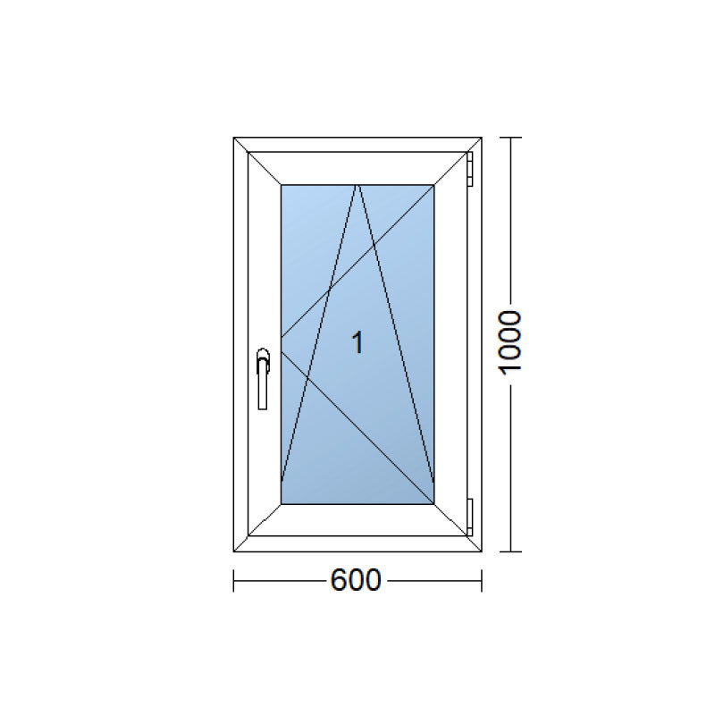 Kunststofffenster 60 x 100 cm (600 x 1000 mm) weiß