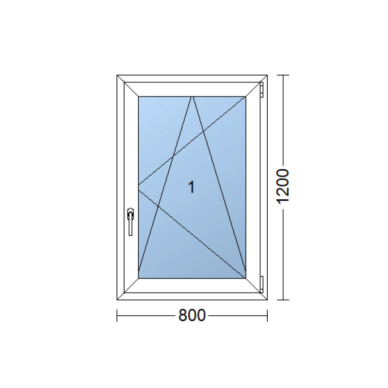 Kunststofffenster 80 x 120 cm (800 x 1200 mm) weiß