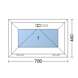 Kunststofffenster | 70x44 cm (700x440 mm) | weiß | Kipp-Fenster