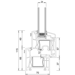 Kunststofffenster | 55x55 cm (550x550 mm) | weiß | Dreh-Kipp-Fenster | links 