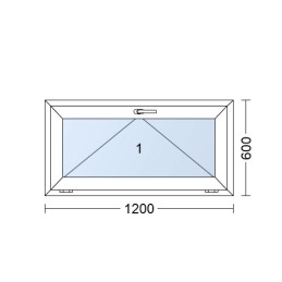 Kunststofffenster | 120x60 cm (1200x600 mm) | weiß | Kipp-Fenster