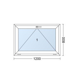 Kunststofffenster | 120x80 cm (1200x800 mm) | weiß | Kipp-Fenster