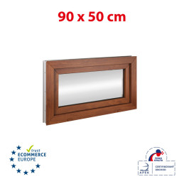 Kunststofffenster 90x50 cm (900x500mm) Kipp-Fenster Weiße / Goldene Eiche